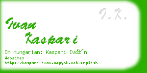 ivan kaspari business card